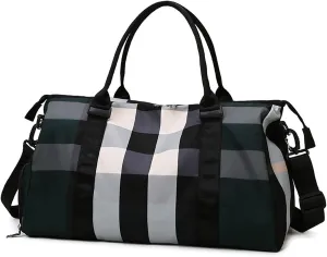 Sports Duffel Bags Gym Bags For Women Men With Shoes Pocket Nylon Large Big Fashion Travel Training Waterproof Sports Fitness Shopper Shoulder Bag(Dark green)