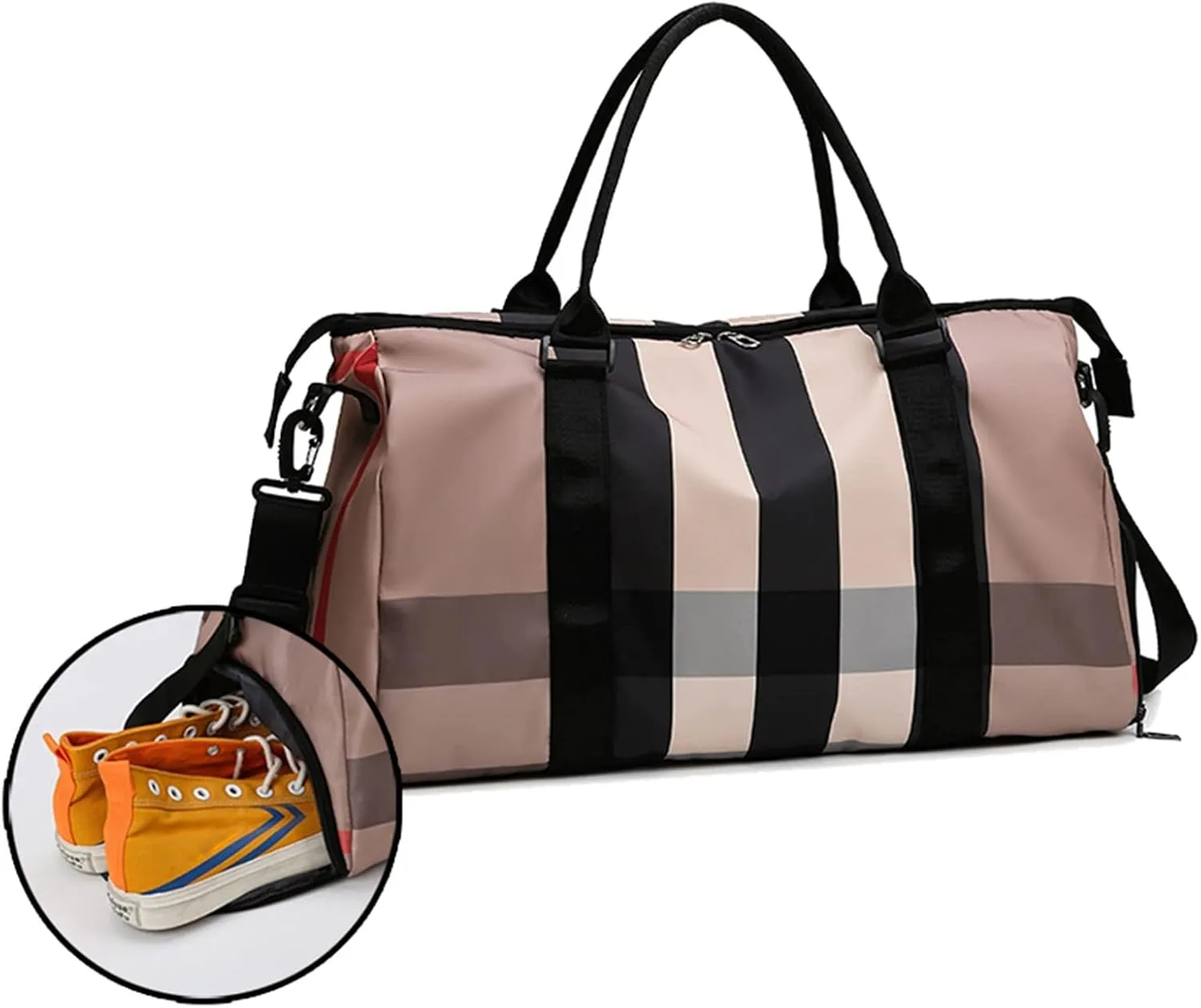Sports Duffel Bags Gym Bags For Women Men With Shoes Pocket Nylon Large Big Fashion Travel Training Waterproof Sports Fitness Shopper Shoulder Bag(Dark green)
