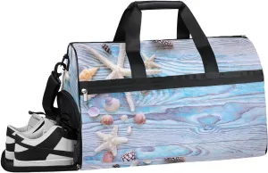 Starfish Sea Sports Gym Bag with Wet Pocket & Shoes Compartment Waterproof Workout Duffel Bag for Women and Men Weekender Overnight Duffle Bag Travel Carry-on Tote