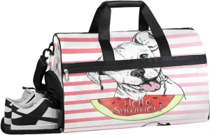 Summer Design Sports Gym Bag with Wet Pocket & Shoes Compartment Waterproof Workout Duffel Bag for Women and Men Weekender Overnight Duffle Bag Travel Carry-on Tote