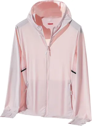 Summer T Shirt for Women Sun Hoodies Lightweight Jacket for Women Zip Up UPF 50  UV Shirt Long Sleeves