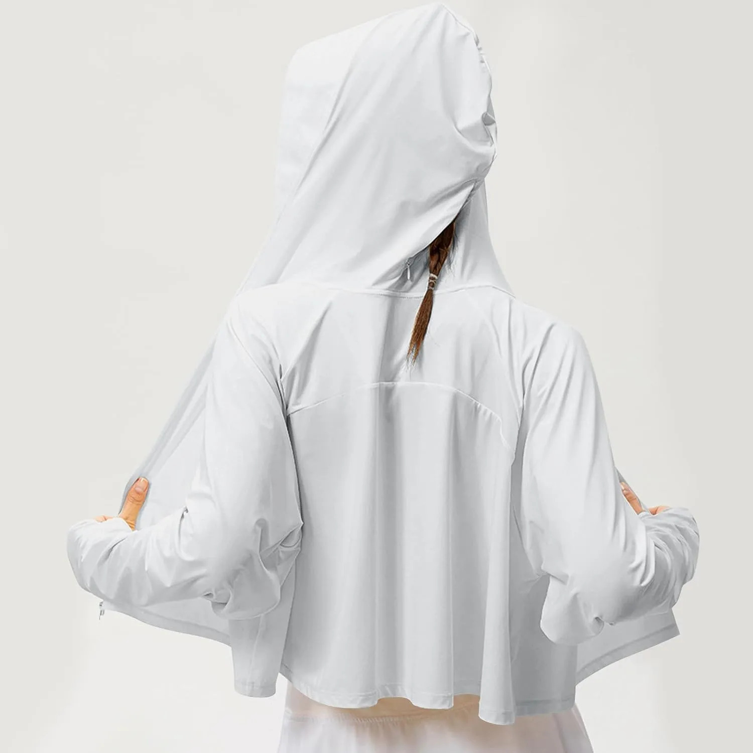 Sun Protection Clothing for Women - Long Sleeve Zip Up Hoodie for Running, Athletic Hiking Jacket Sun Shirt