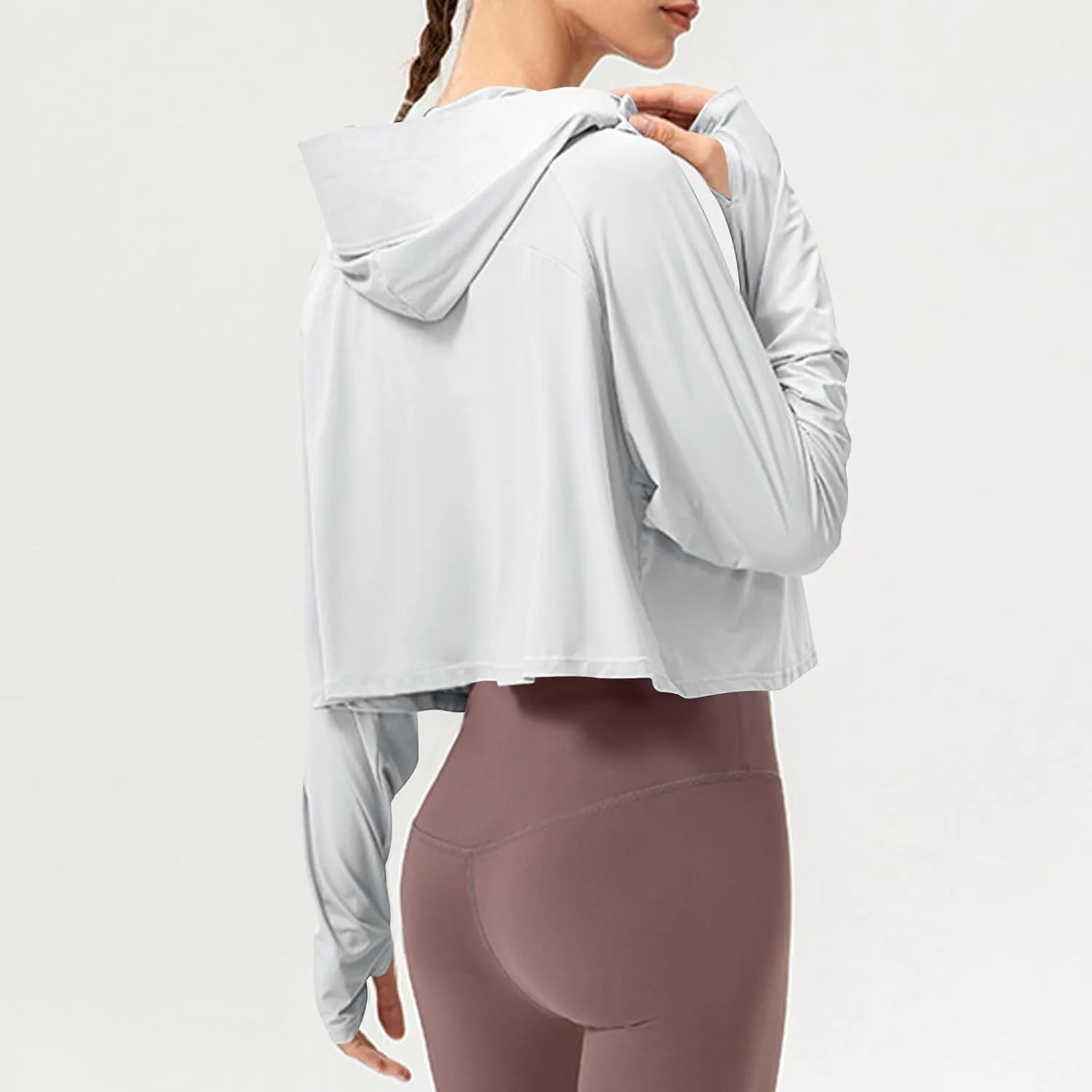 Sun Protection Clothing for Women - Long Sleeve Zip Up Hoodie for Running, Athletic Hiking Jacket Sun Shirt