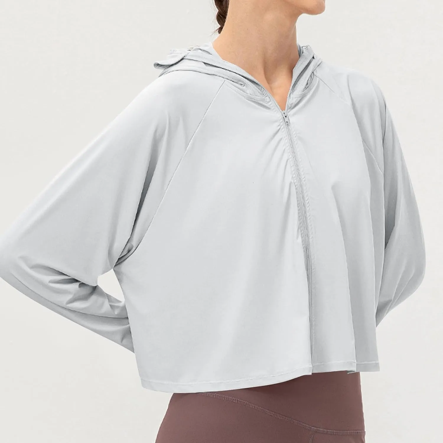 Sun Protection Clothing for Women - Long Sleeve Zip Up Hoodie for Running, Athletic Hiking Jacket Sun Shirt
