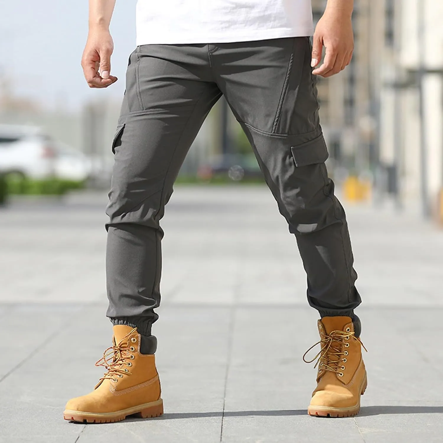 Tactical Cargo Pants for Men Big and Tall Athletic Pants with Multi-Pocket Large Baggy Trousers