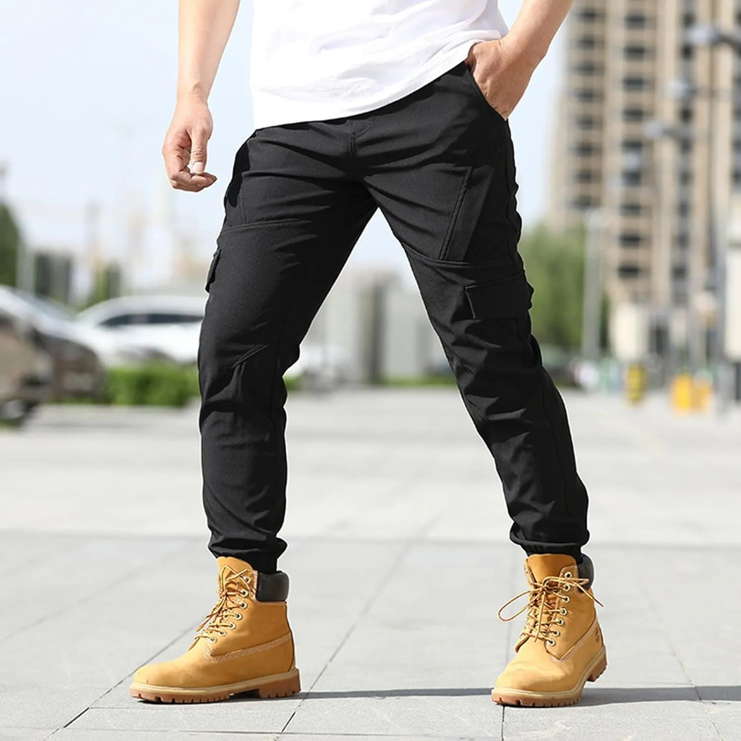 Tactical Cargo Pants for Men Big and Tall Athletic Pants with Multi-Pocket Large Baggy Trousers