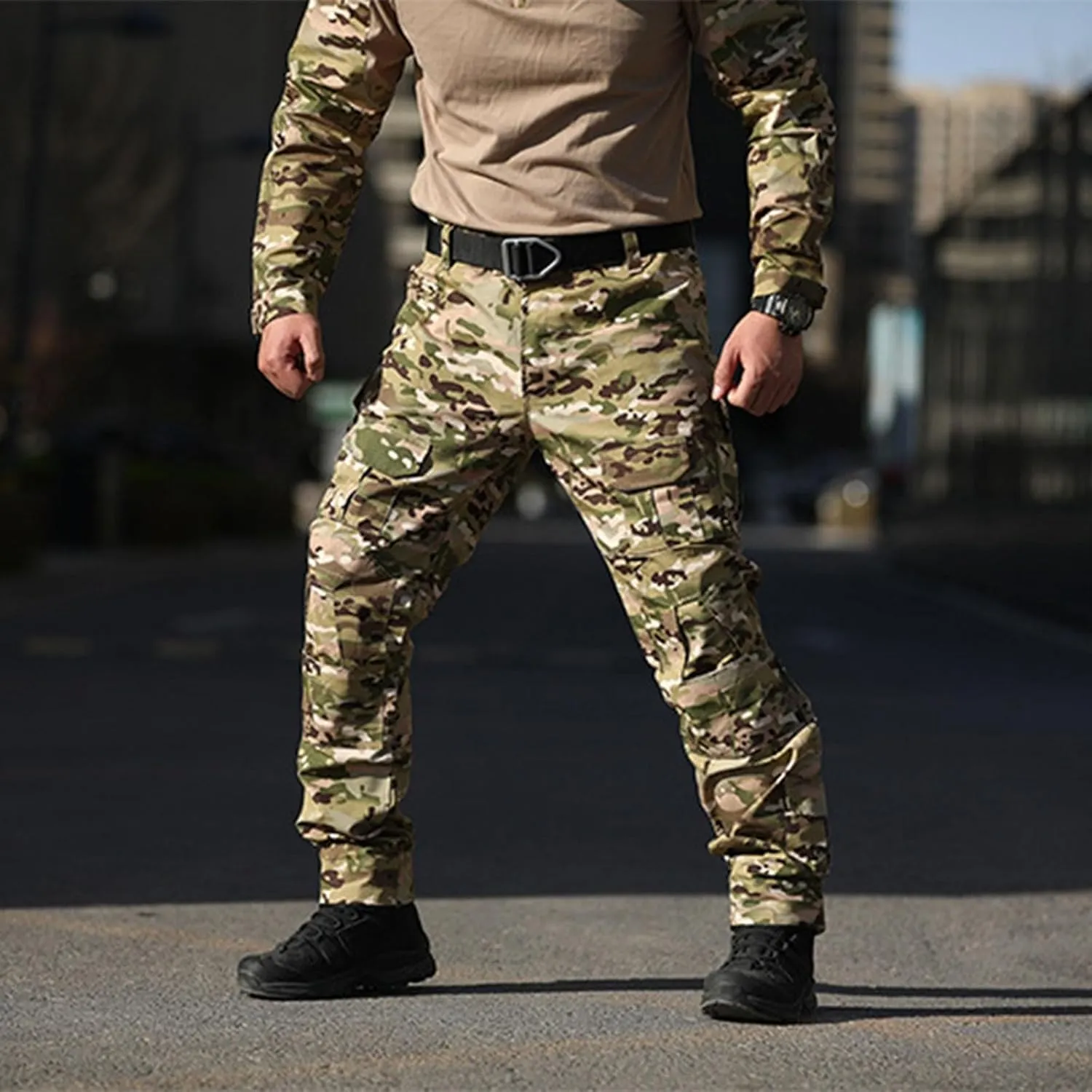 Tactical Cargo Pants for Men Lightweight Athletic Pants with Multi-Pocket Wide Baggy Trousers