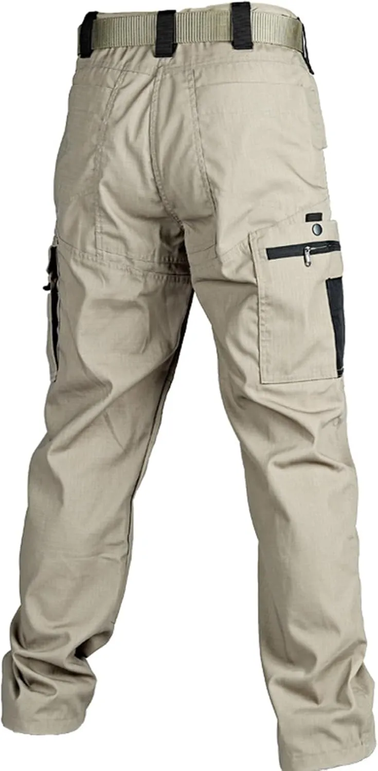 Tactical Cargo Pants for Men Lightweight Exercise Pants with Multi-Pocket Casual Slim Trousers