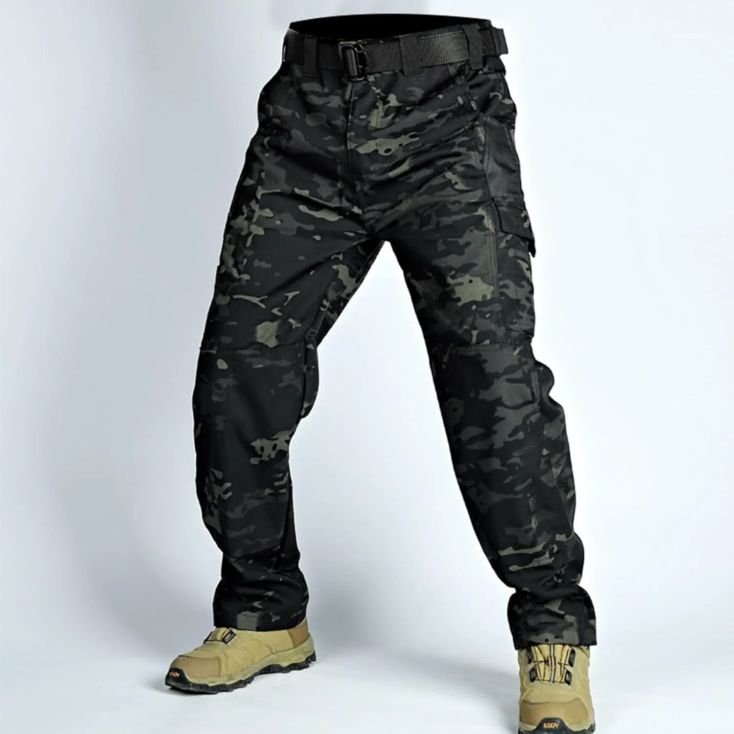 Tactical Cargo Pants for Men Lightweight Exercise Pants with Multi-Pocket Casual Slim Trousers