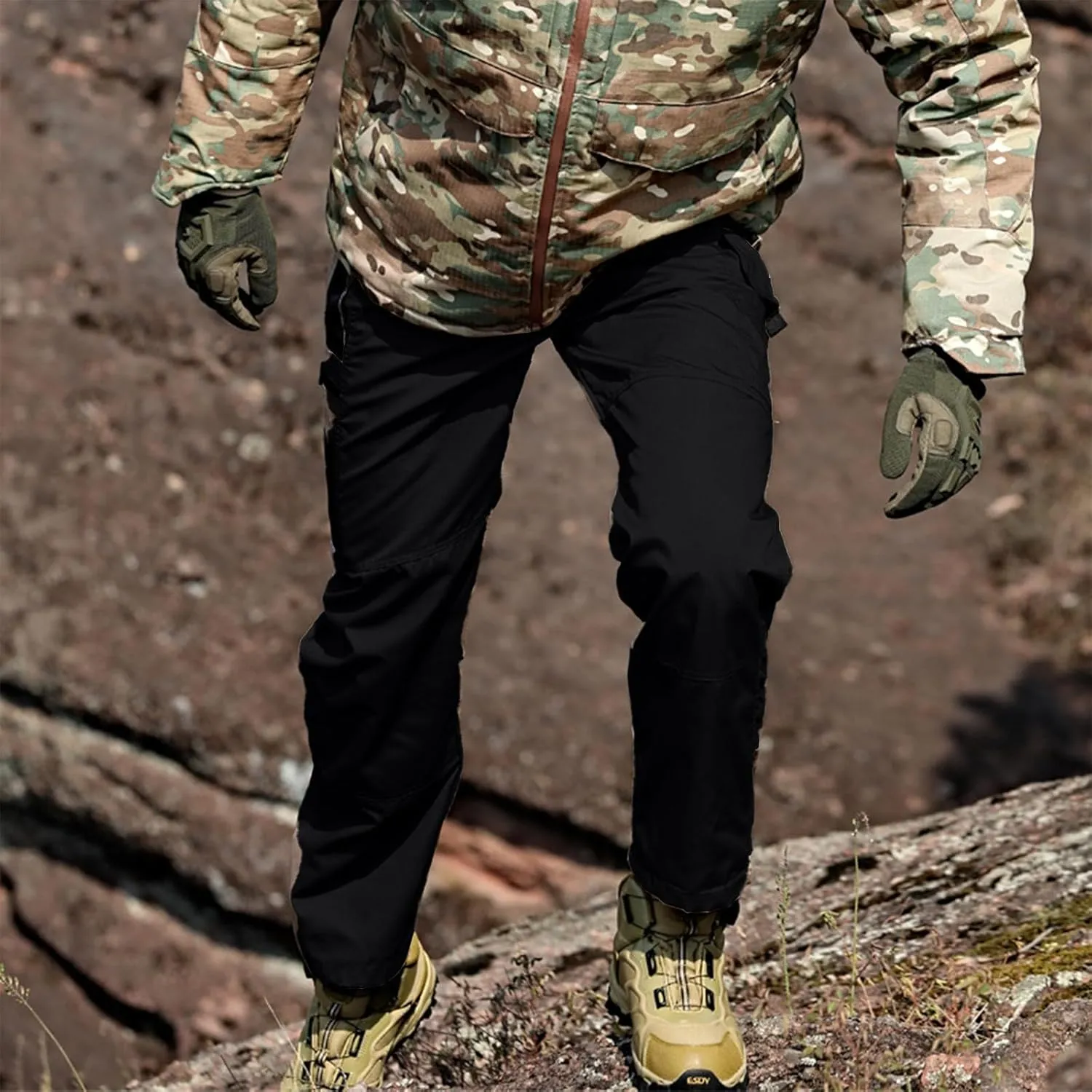 Tactical Cargo Pants for Men Lightweight Exercise Pants with Multi-Pocket Casual Slim Trousers