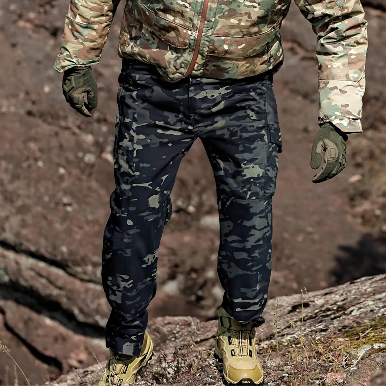 Tactical Cargo Pants for Men Lightweight Exercise Pants with Multi-Pocket Casual Slim Trousers