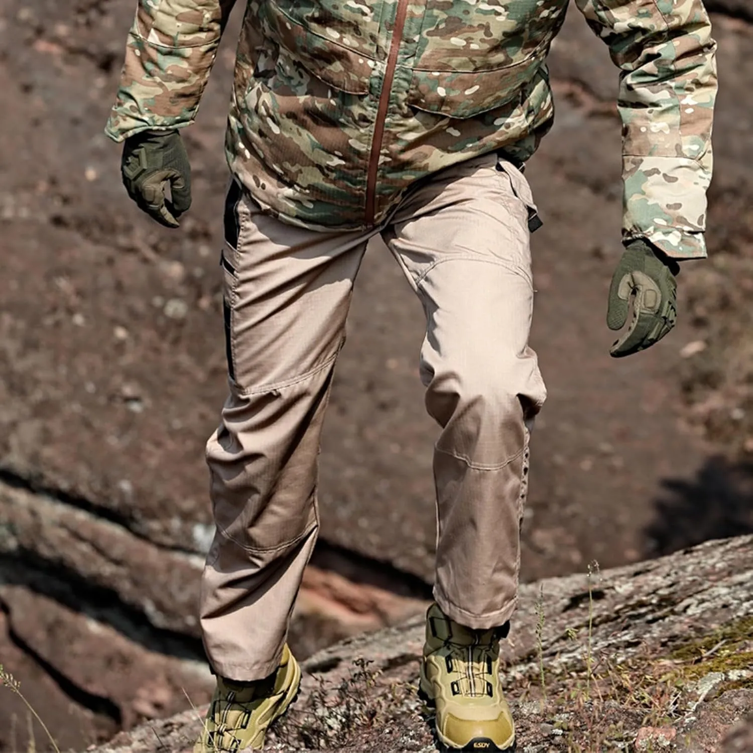 Tactical Cargo Pants for Men Lightweight Exercise Pants with Multi-Pocket Casual Slim Trousers