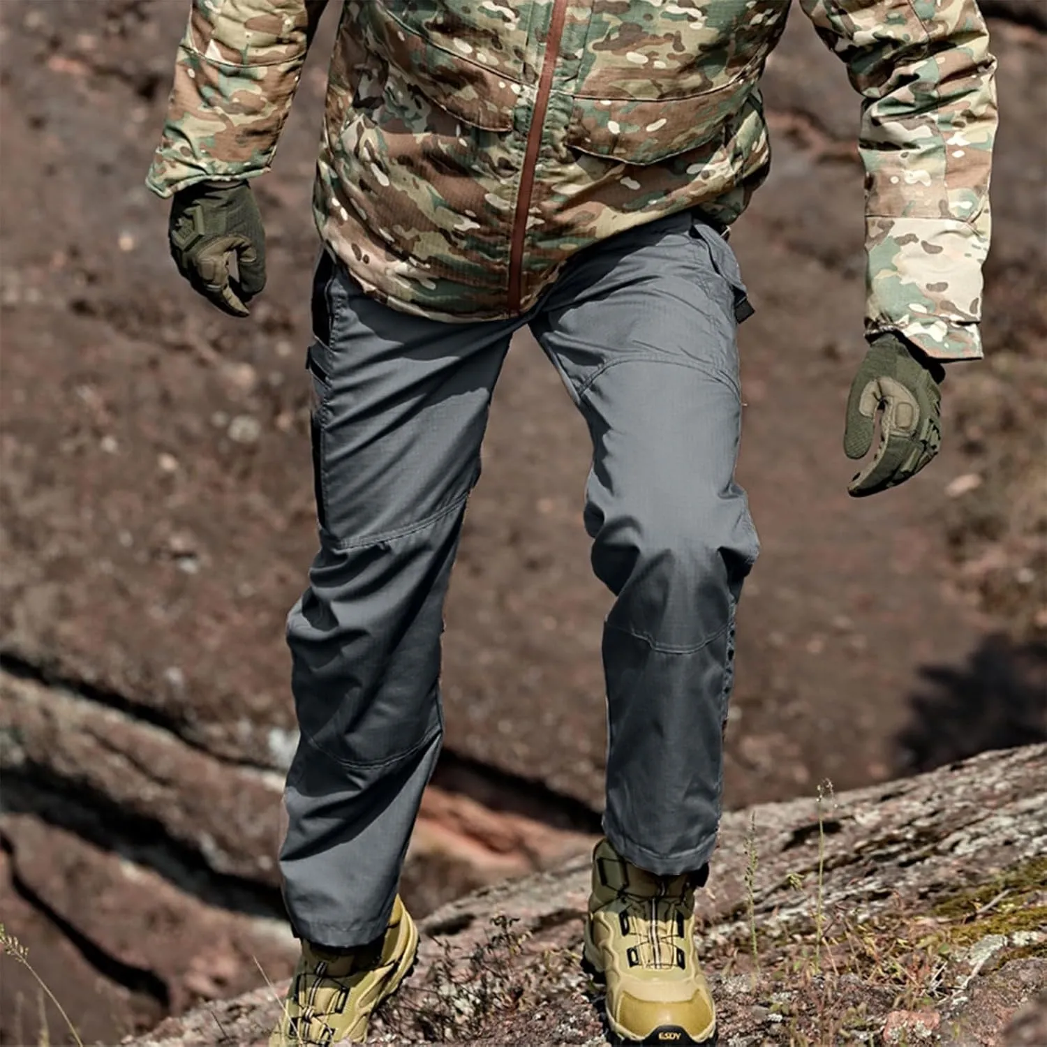 Tactical Cargo Pants for Men Lightweight Exercise Pants with Multi-Pocket Casual Slim Trousers