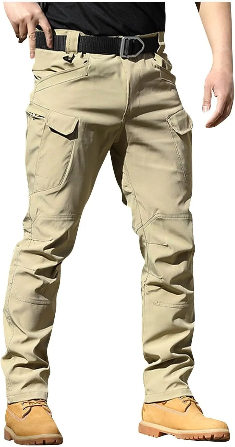 Tactical Cargo Pants for Men Lightweight Running Pants with Multi-Pocket Big and Tall Fit Trousers