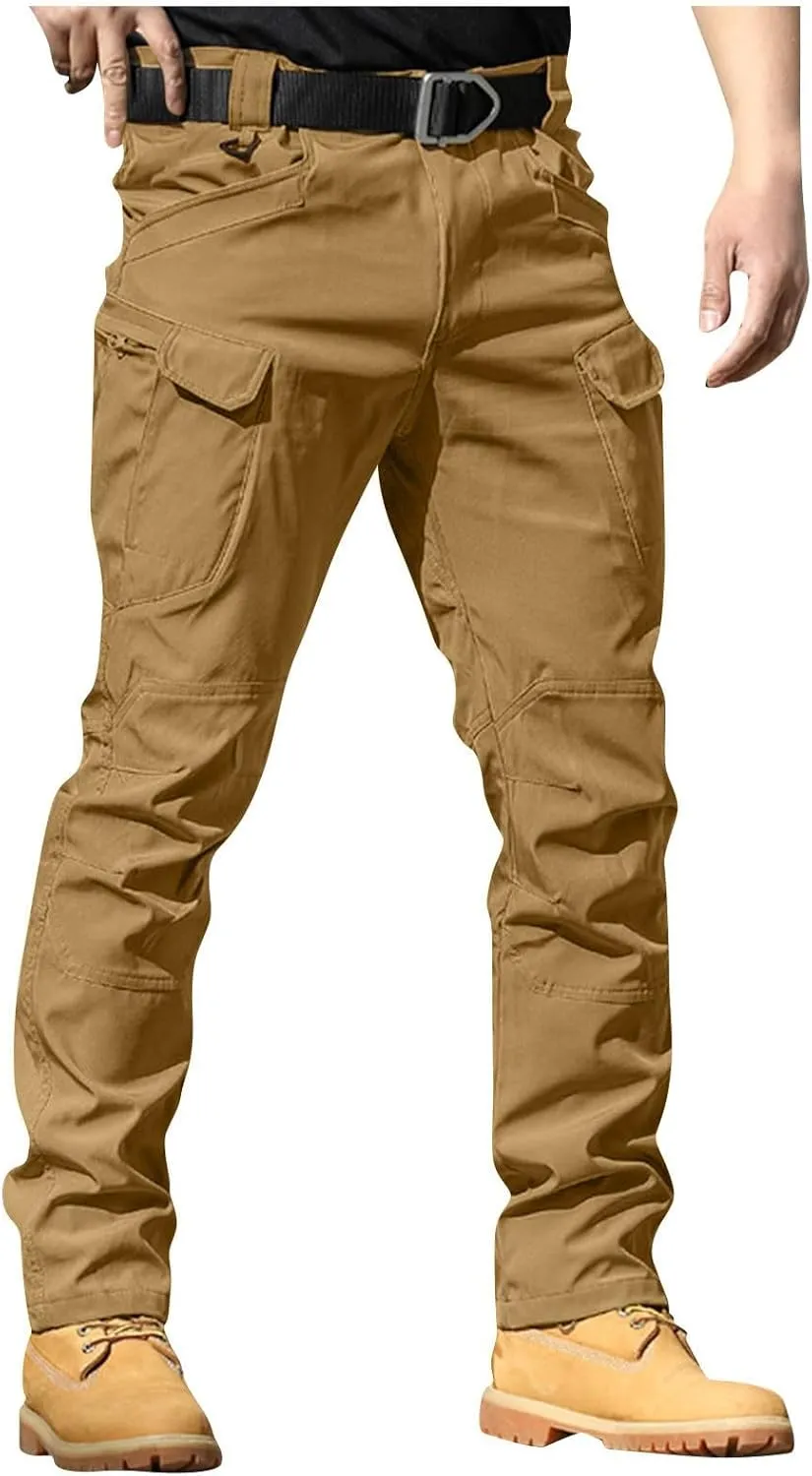 Tactical Cargo Pants for Men Lightweight Running Pants with Multi-Pocket Big and Tall Fit Trousers