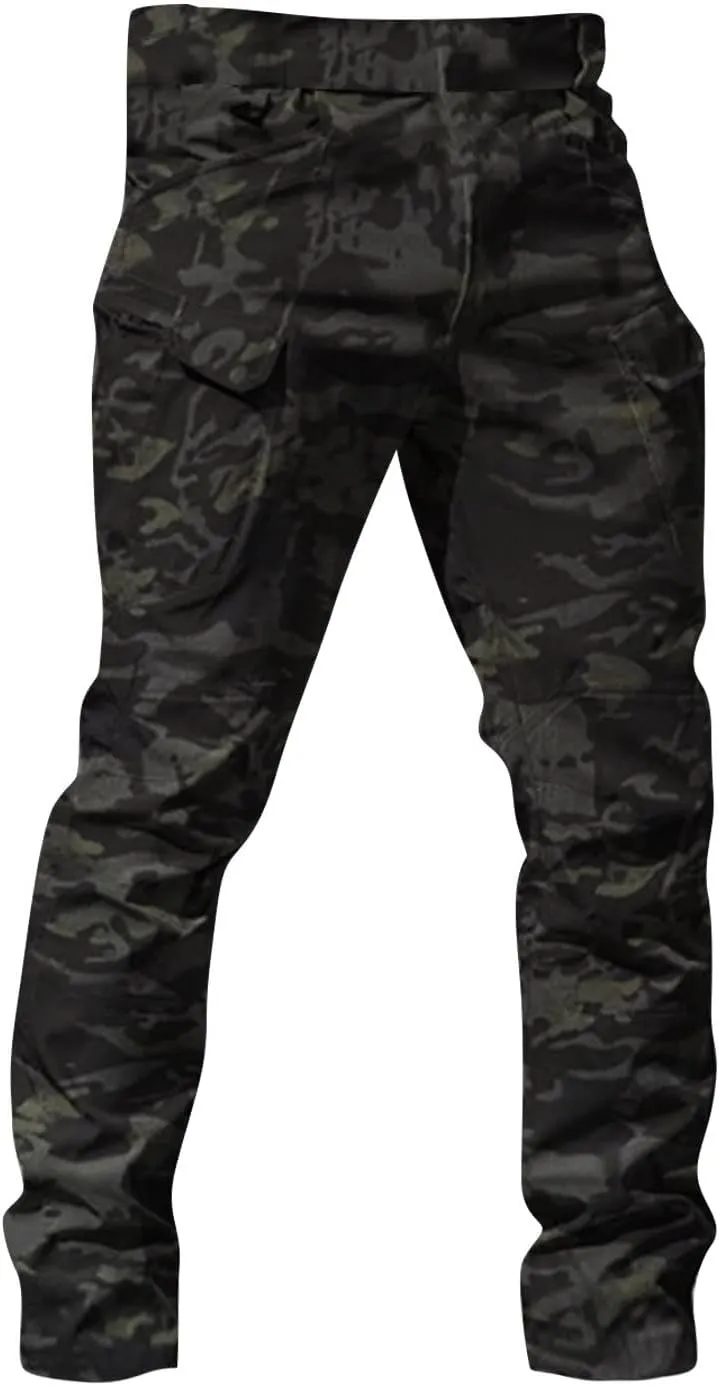 Tactical Cargo Pants for Men Lightweight Running Pants with Multi-Pocket Big and Tall Fit Trousers