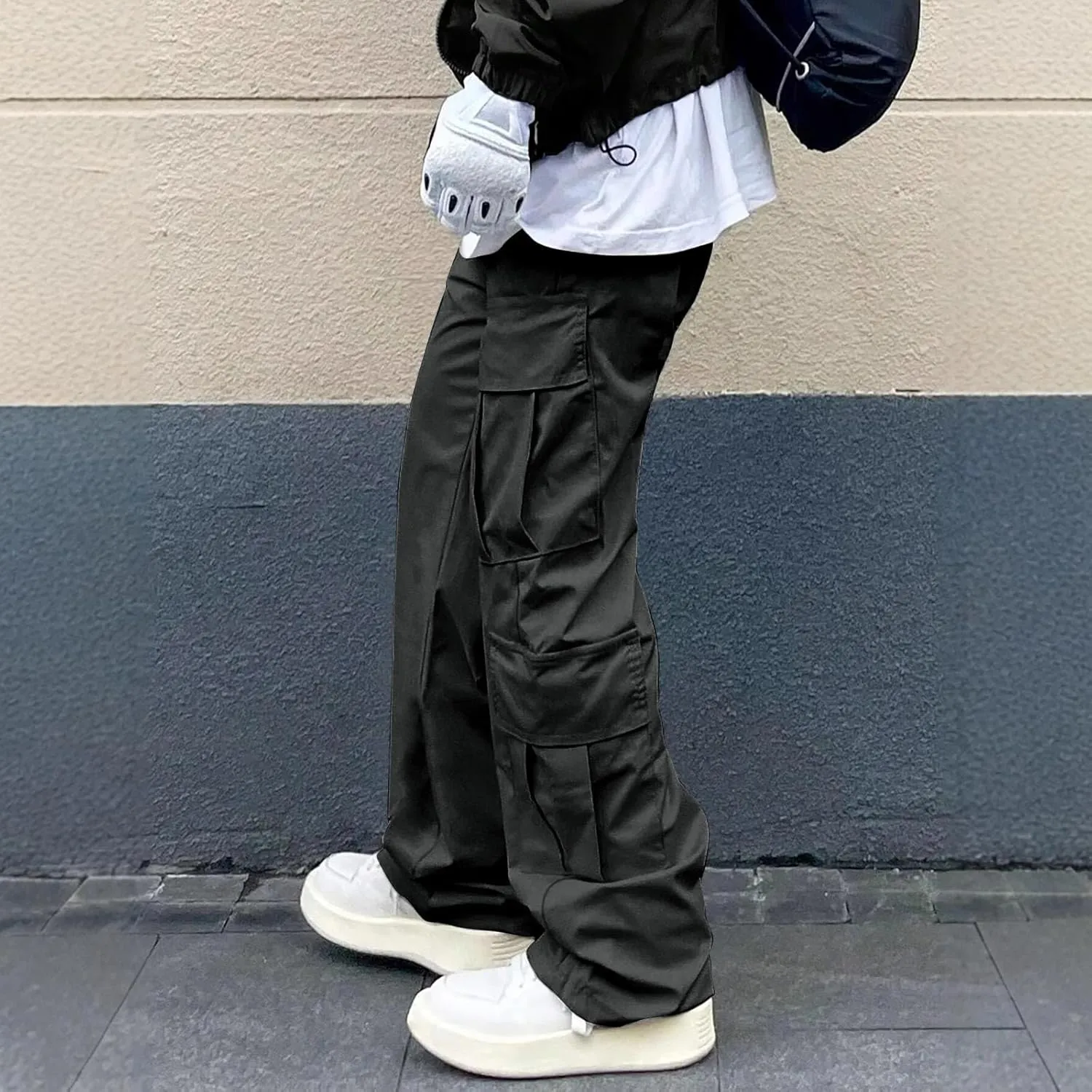 Tactical Cargo Pants for Men Lightweight Work Pants with Multi-Pocket Large Loose Trousers