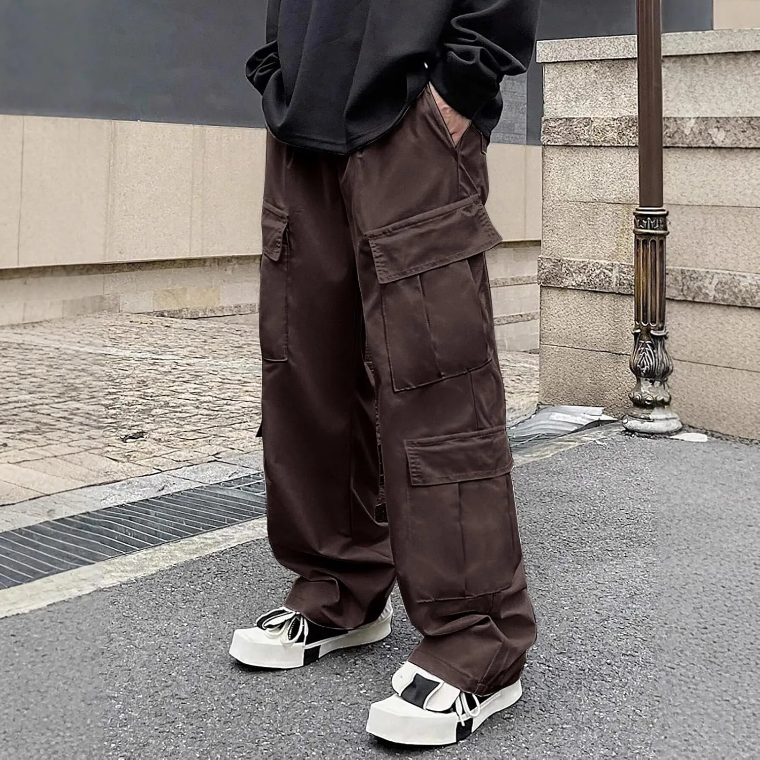 Tactical Cargo Pants for Men Lightweight Work Pants with Multi-Pocket Large Loose Trousers