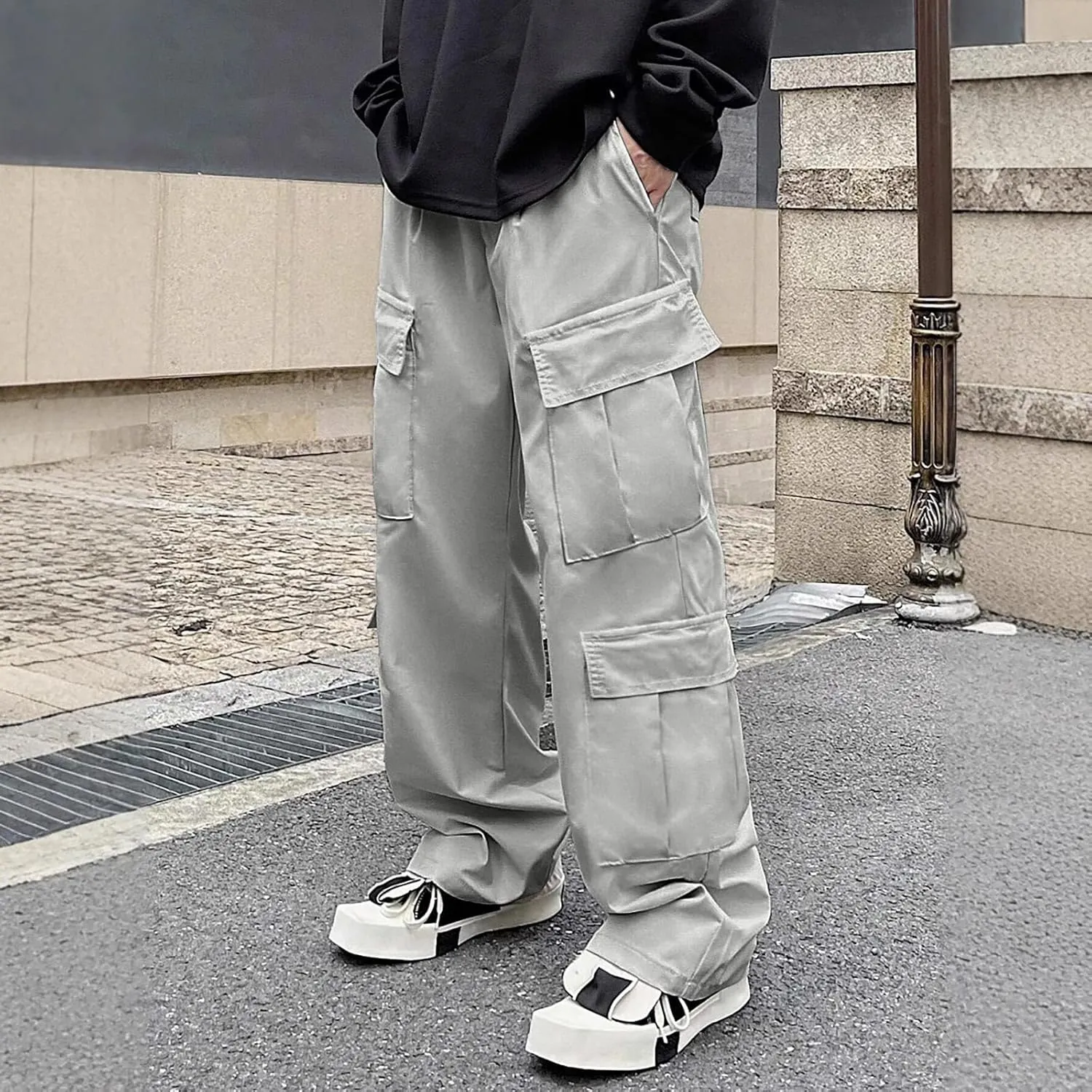 Tactical Cargo Pants for Men Lightweight Work Pants with Multi-Pocket Large Loose Trousers