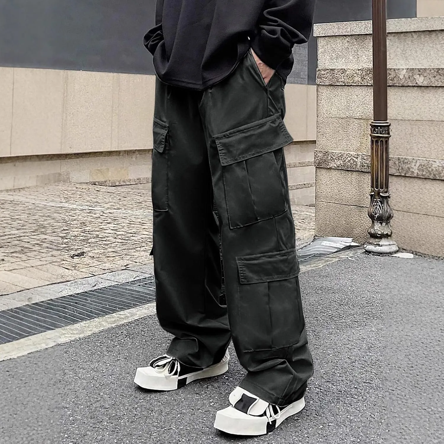 Tactical Cargo Pants for Men Lightweight Work Pants with Multi-Pocket Large Loose Trousers
