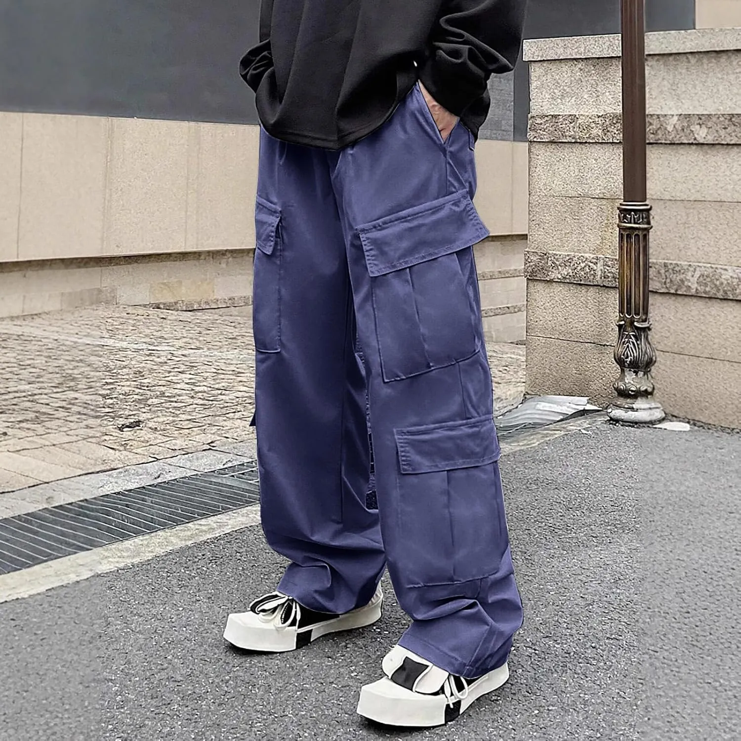 Tactical Cargo Pants for Men Lightweight Work Pants with Multi-Pocket Large Loose Trousers