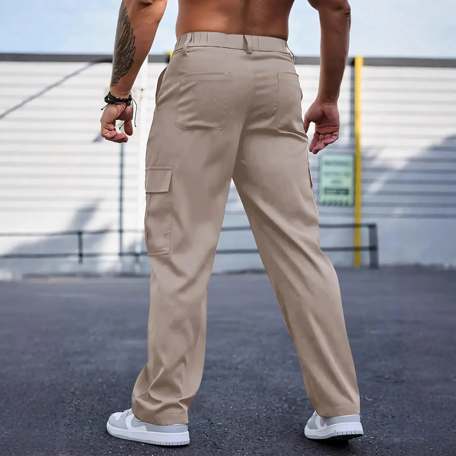 Tactical Cargo Pants for Men Lightweight Workout Pants with Multi-Pocket Active Baggy Trousers