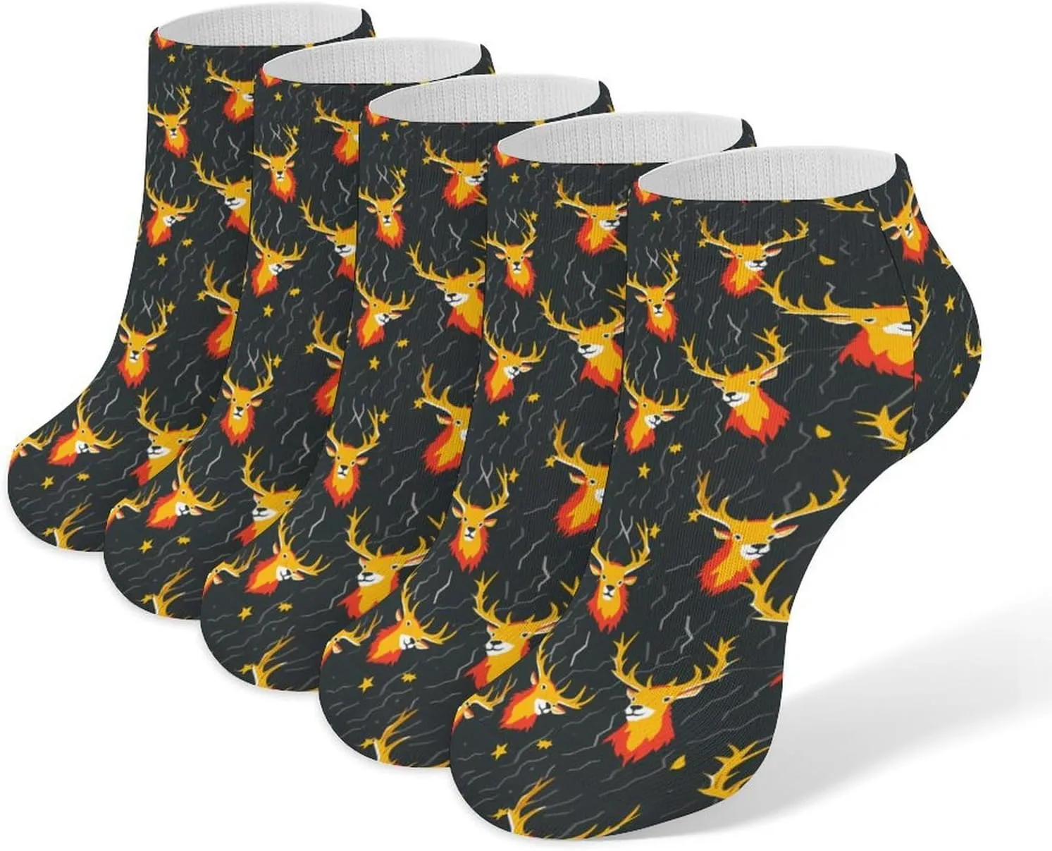 Thunder Deers 5 Pairs Low Cut Ankle Socks for Men Women Athletic Running Socks No Show Breathable
