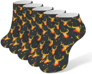 Thunder Deers 5 Pairs Low Cut Ankle Socks for Men Women Athletic Running Socks No Show Breathable