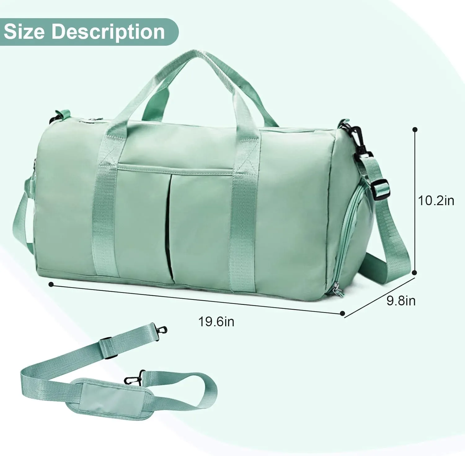 Travel Duffed Tote Bag, Waterproof Fold-able and Expandable Weekender Bag for Swim Sports Gym Bag