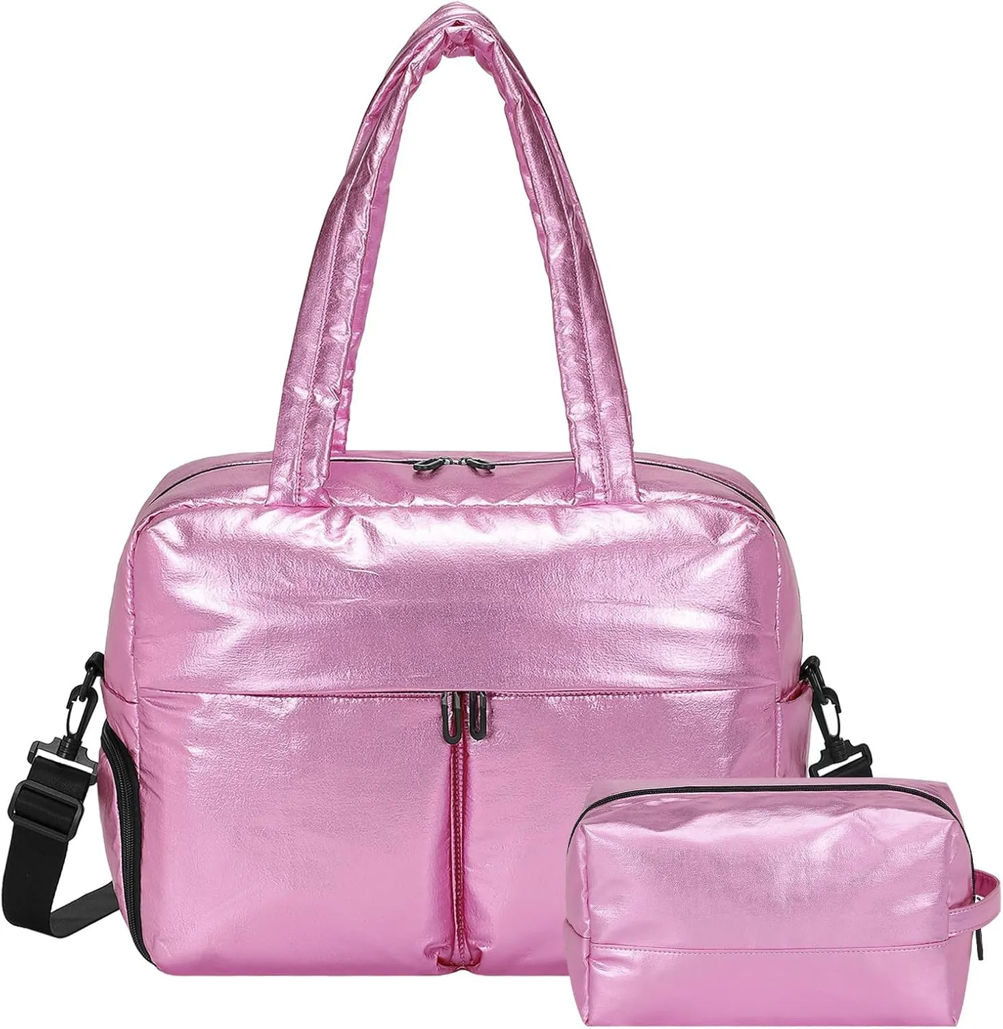 Travel Duffel Bag, 20L Weekend Bag for Women, Gym Bag with Shoes Compartment, Luggage Overnight Carry on Bag with Wet Pocket for Travel Camping, Pink