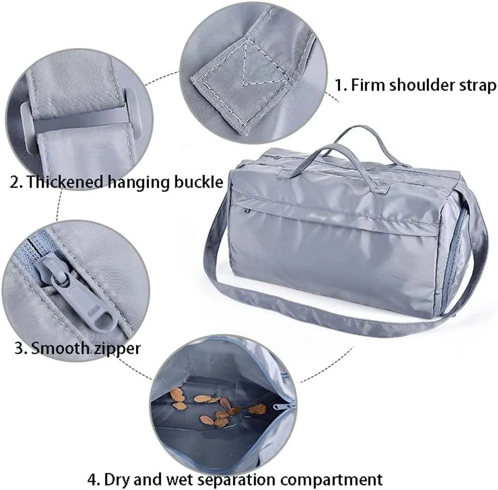 Travel Duffel Bags Waterproof Travel Duffel Bag with Wet Pocket and Shoes Compartment Shoulder Weekender Overnight Bag for Men and Women for Travel Sports Gym