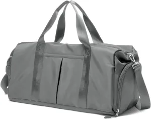 VICTORIATOURIST Sports Gym Bag,Travel Duffel Bag for Men Women with Shoes Compartment Weekende Water Resistant Wet Pocket Fitness Workout Luggage Overnight Backpack,Light Gray