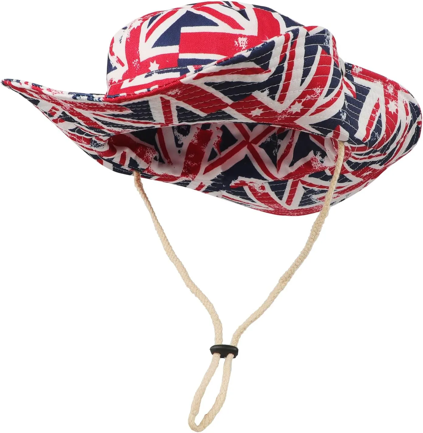 Vintage Cowboy Hats Foldable Breathable Wide Brim Sun Bucket Hat with Adjustable Drawstring Unisex Summer Outdoor Accessory