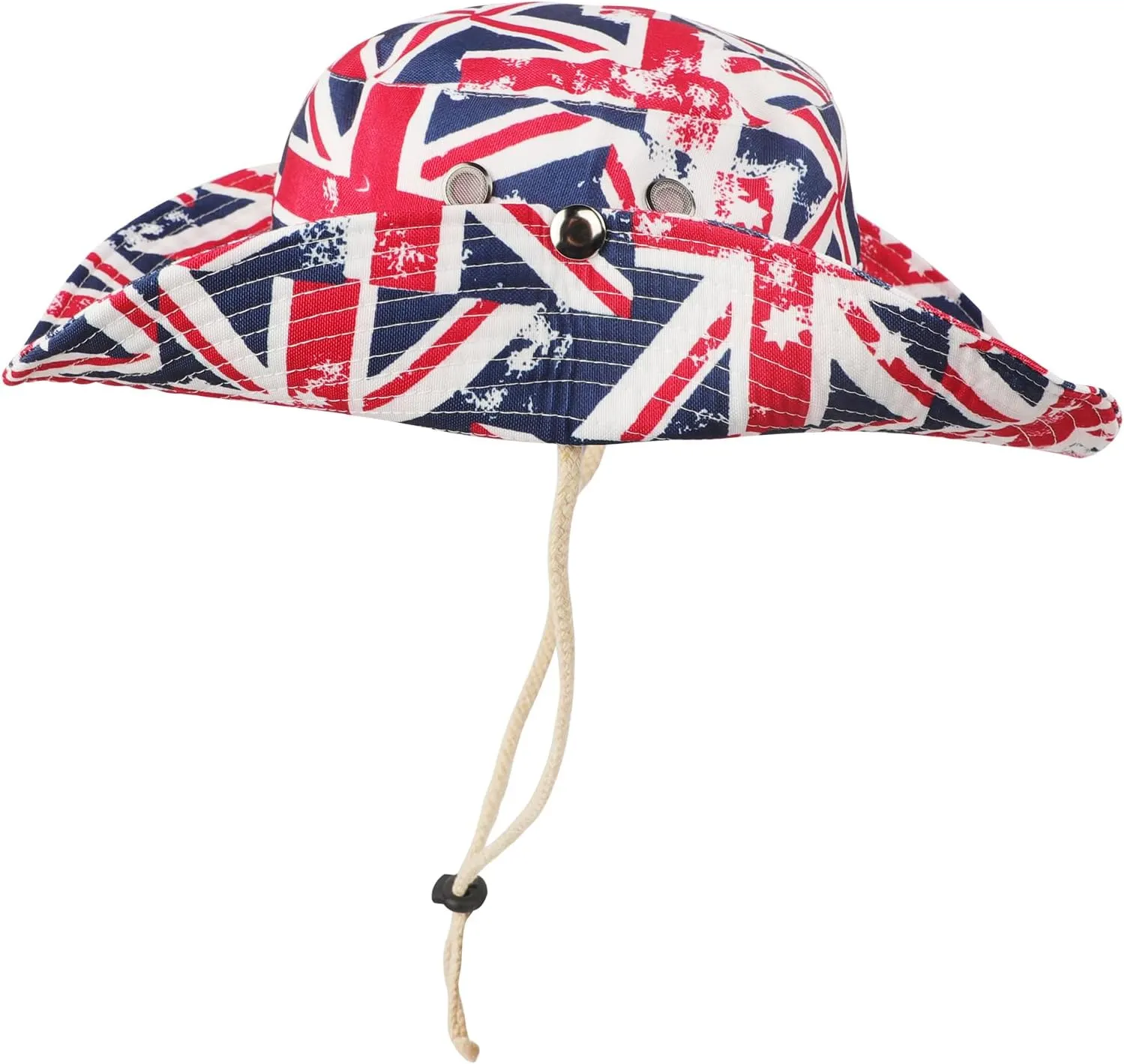 Vintage Cowboy Hats Foldable Breathable Wide Brim Sun Bucket Hat with Adjustable Drawstring Unisex Summer Outdoor Accessory
