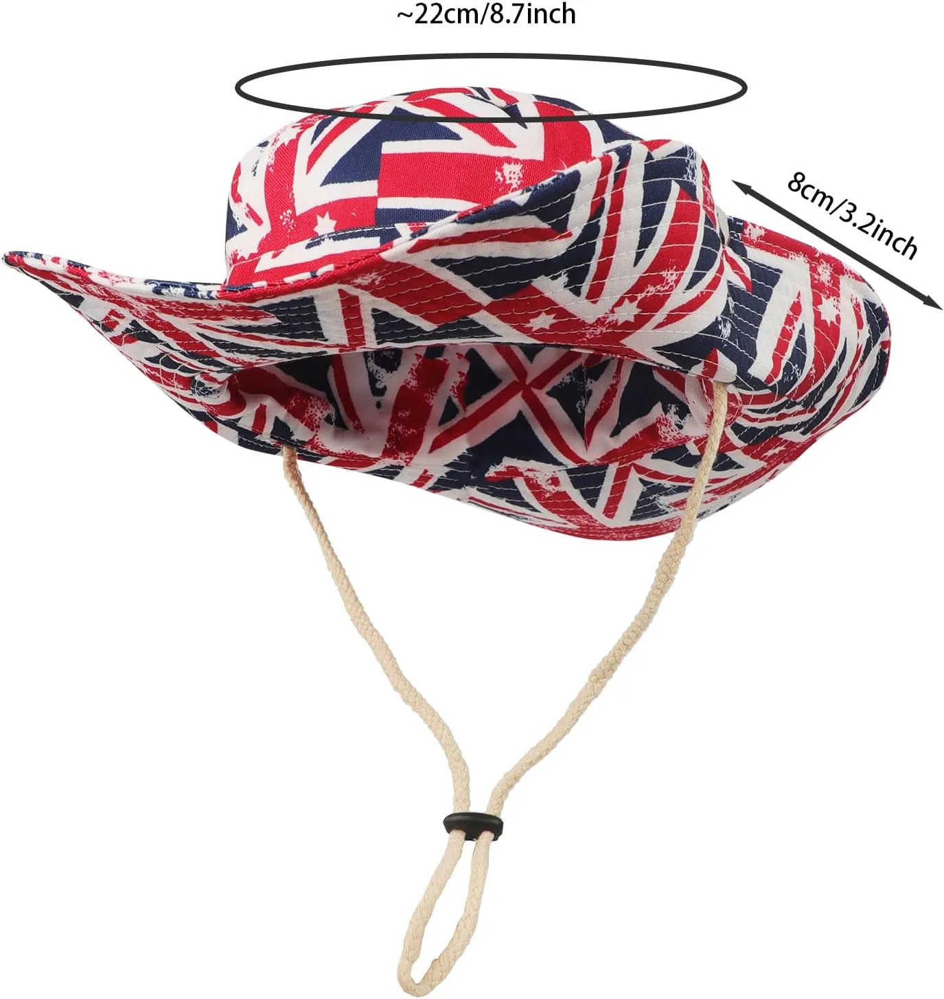 Vintage Cowboy Hats Foldable Breathable Wide Brim Sun Bucket Hat with Adjustable Drawstring Unisex Summer Outdoor Accessory