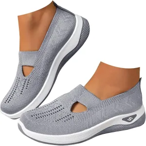 Walking Shoes for Women, Womens Slip On Sneakers Breathable Mesh Orthopedic Shoes Arch Support Non-Slip Sneakers
