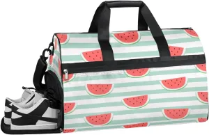 Watermelon Sports Gym Bag with Wet Pocket & Shoes Compartment Waterproof Workout Duffel Bag for Women and Men Weekender Overnight Duffle Bag Travel Carry-on Tote