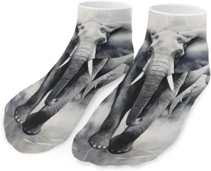 Wild Elephant Family Cute Ankle Socks 1 Pairs Low Cut No Show Sock Breathable Stocking for Men Women