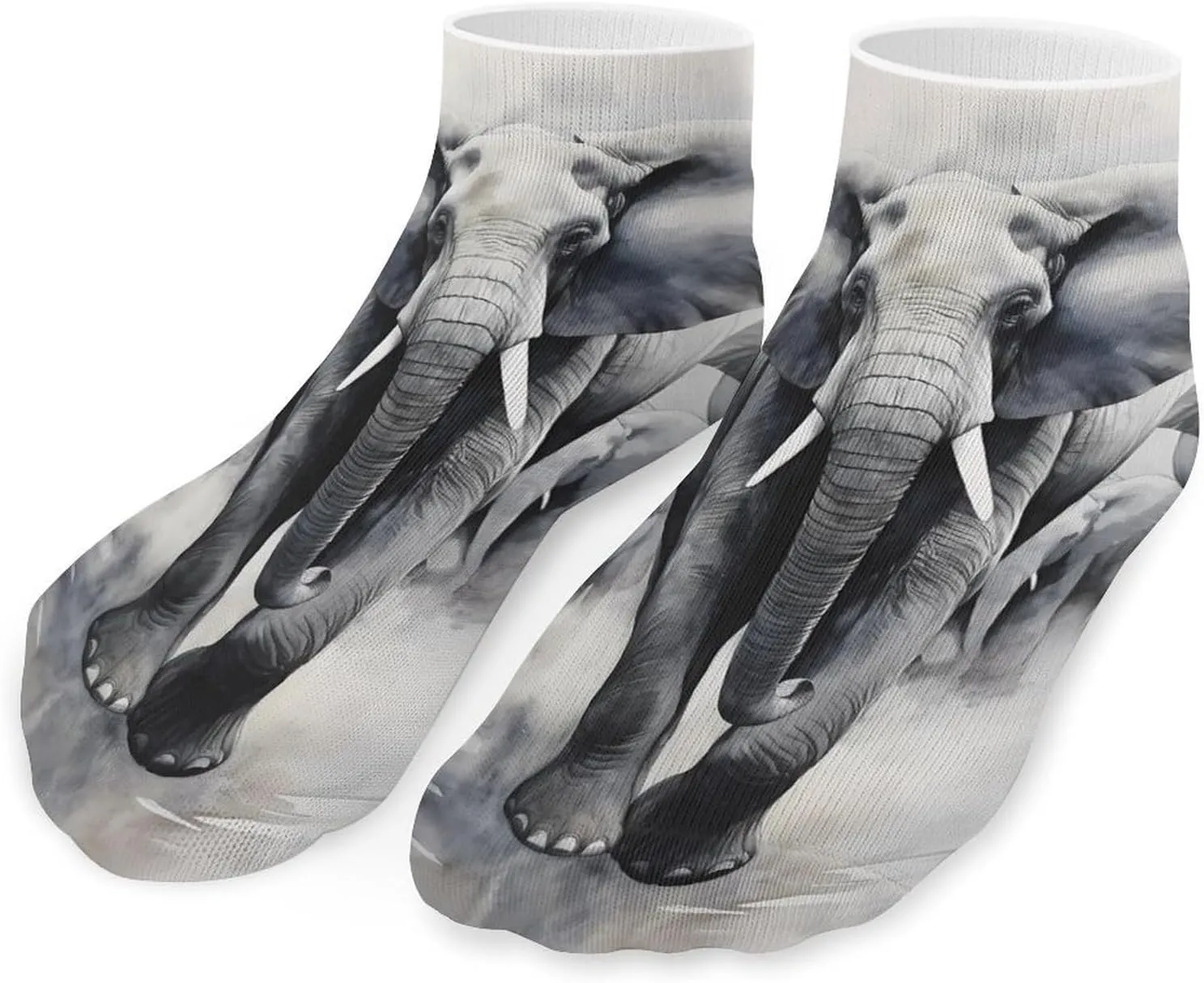 Wild Elephant Family Cute Ankle Socks 1 Pairs Low Cut No Show Sock Breathable Stocking for Men Women