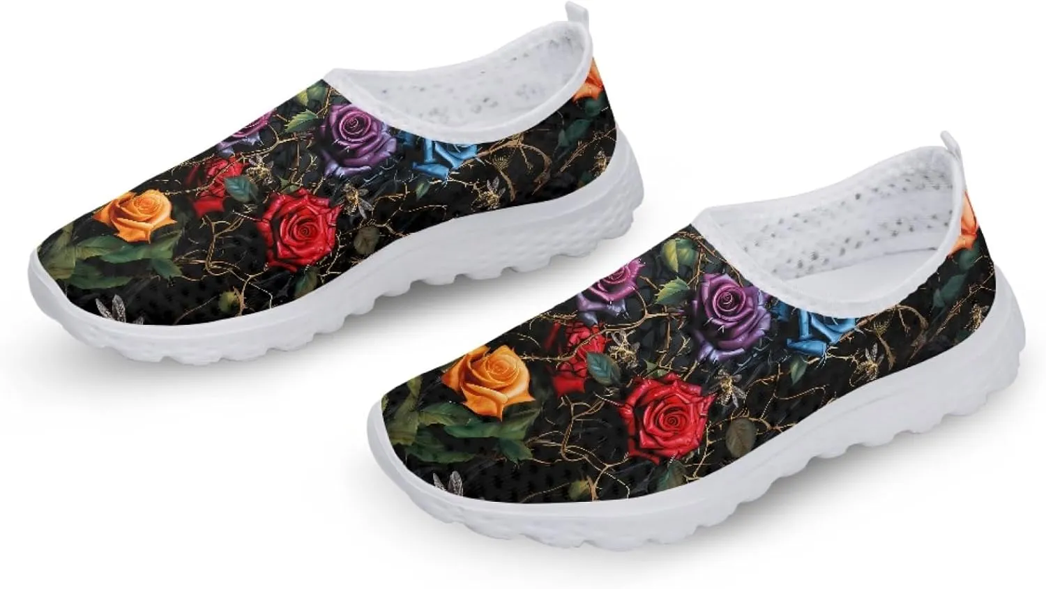 Women Slip on Trainers Breathable Walking Work Shoes Casual Lightweight Running Sneakers