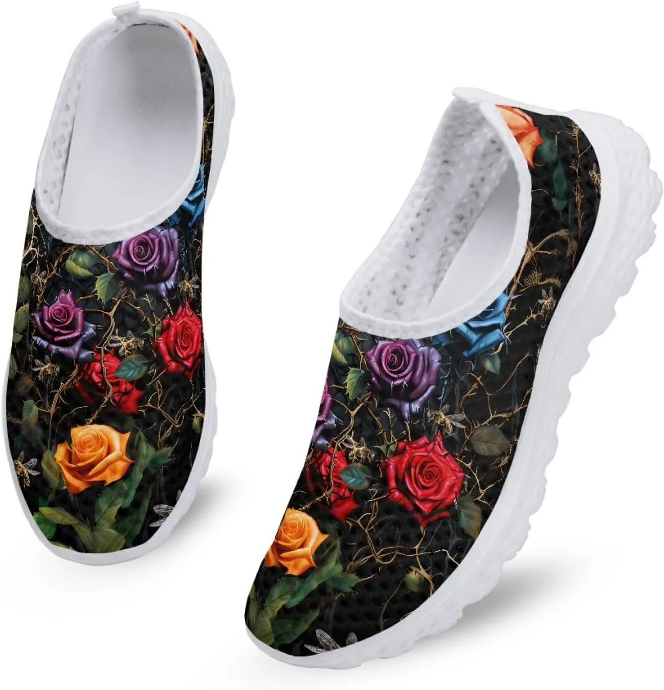 Women Slip on Trainers Breathable Walking Work Shoes Casual Lightweight Running Sneakers
