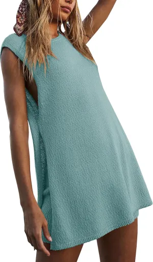 Womens 2024 Summer Knit Lounge Sets Sweater Sets Tank Top and Shorts 2 Piece Outfits Pajama Sets