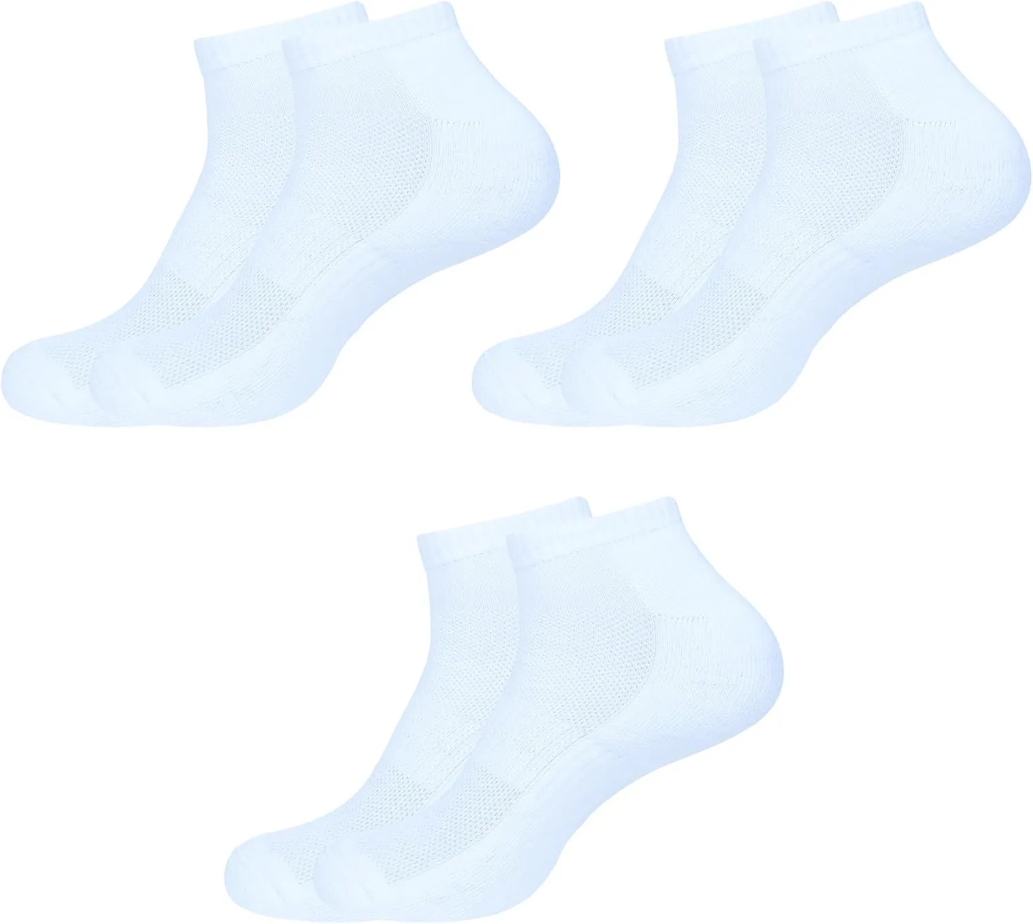 Women's Ankle Socks,Pack of 3, Color - 3 White, Size - 6 to 9, Running Athletic Cotton Loafers Shoes Casual Wear|Sports Gym Active Everyday Sock