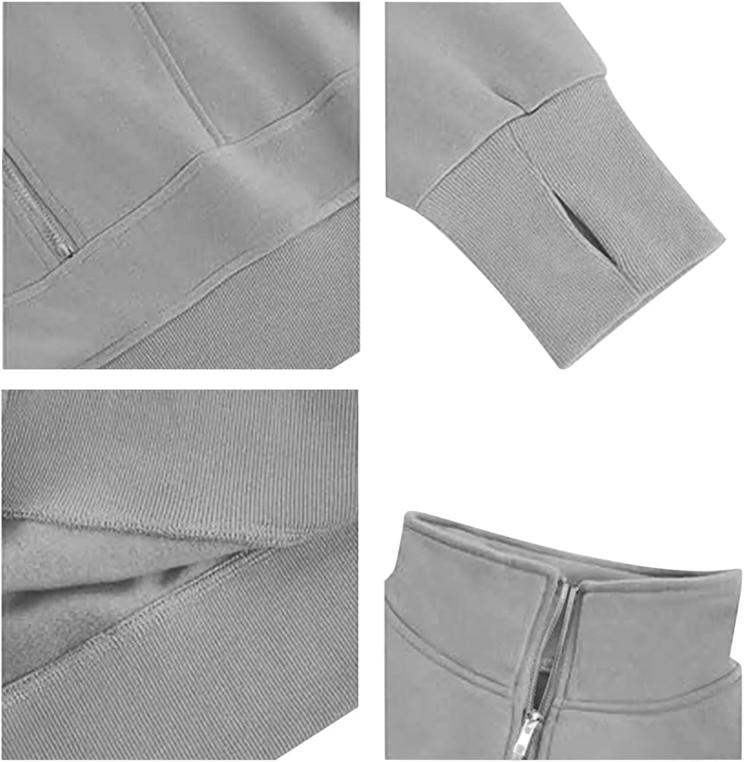 Women's Half Zipper Cropped Sweatshirts Hoodies,Casual V Neck Long Sleeve Pullover Tunic Comfy Basic Tops