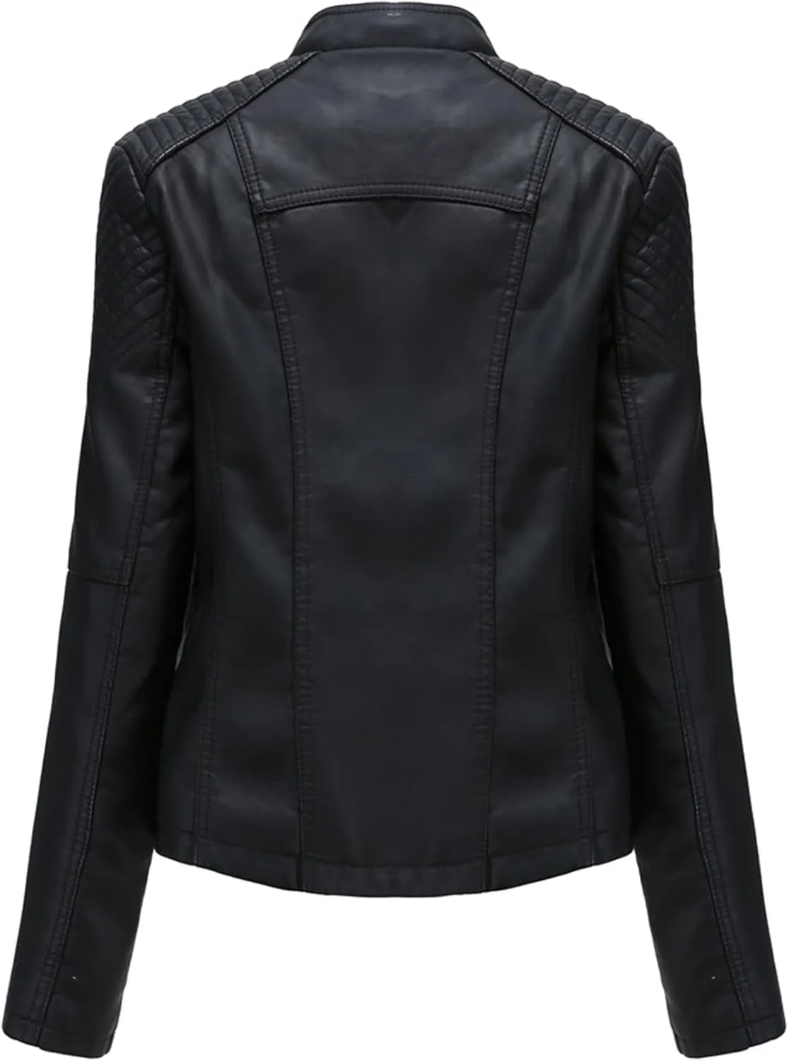 Women's Leather Jackets, Slim Motorcycle Moto Biker Coat Short Pleather Jacket