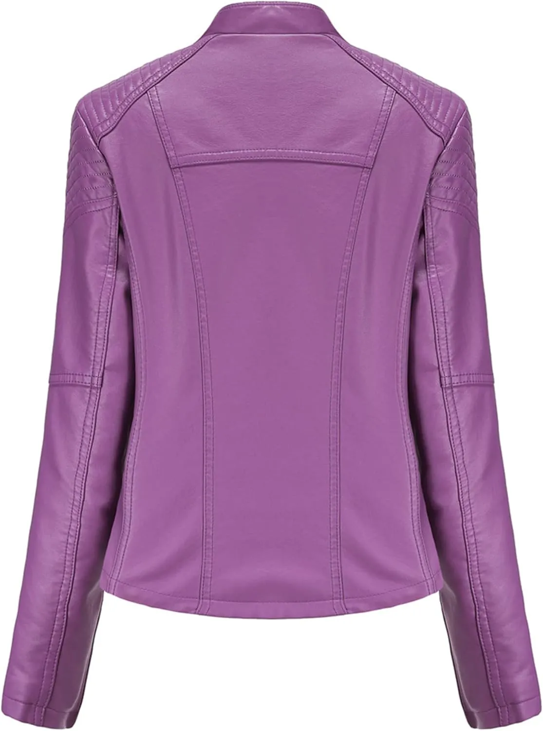 Women's Leather Jackets, Slim Motorcycle Moto Biker Coat Short Pleather Jacket
