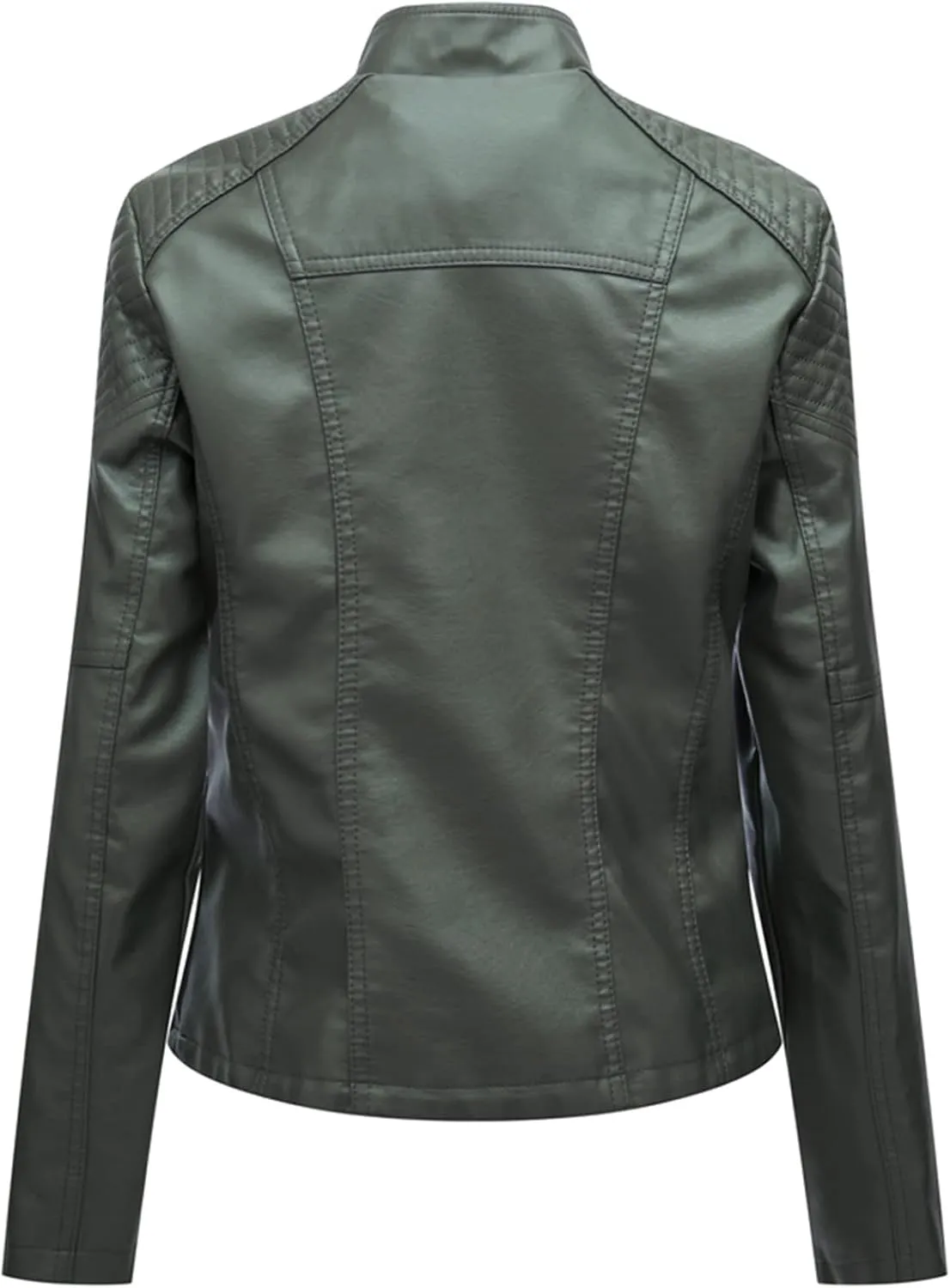 Women's Leather Jackets, Slim Motorcycle Moto Biker Coat Short Pleather Jacket