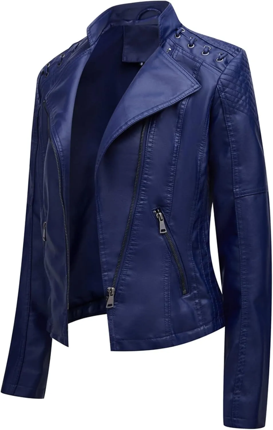 Women's Leather Jackets, Slim Motorcycle Moto Biker Coat Short Pleather Jacket