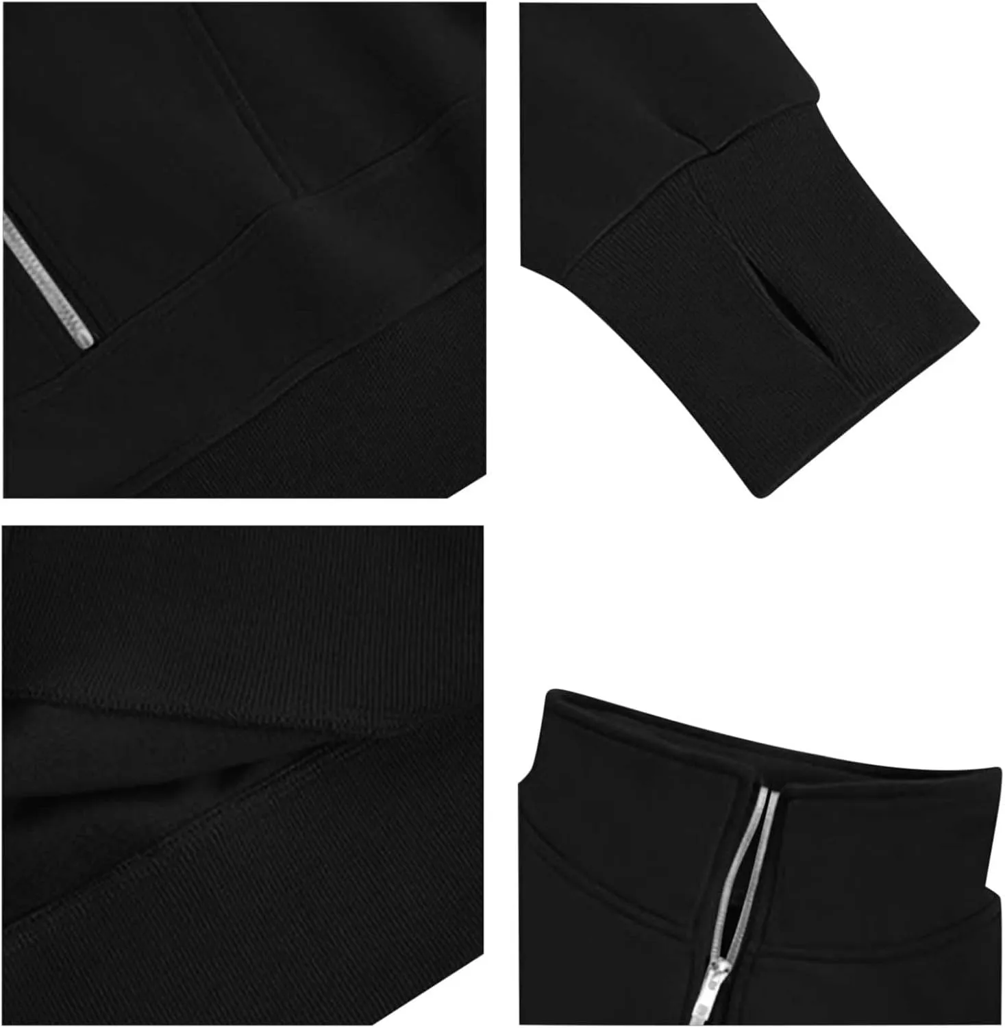 Womens Oversized Half Zipper Cropped Hoodies Sweatshirts Pullover,Long Sleeve V Neck Casual Lucky Tunic Comfy Tops