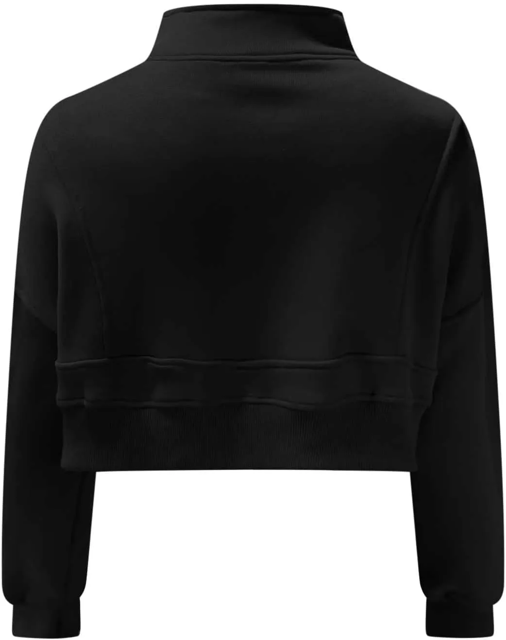 Womens Oversized Half Zipper Cropped Hoodies Sweatshirts Pullover,Long Sleeve V Neck Casual Lucky Tunic Comfy Tops